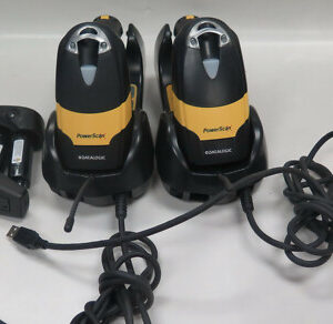Lot of Two Datalogic Powerscan M8500 1D 2D Barcode Scanner USB Cradle & Battery