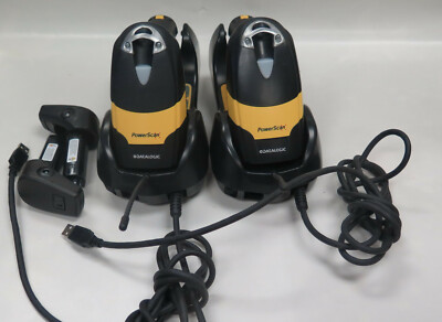 Lot of Two Datalogic Powerscan M8500 1D 2D Barcode Scanner USB Cradle & Battery