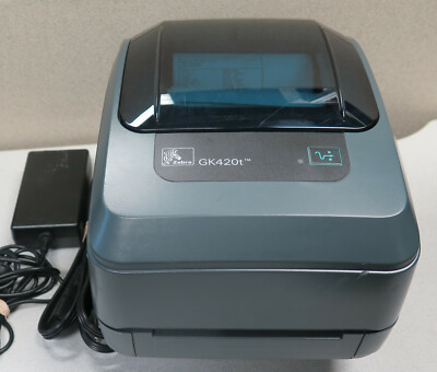 Zebra GK420t Thermal Label Printer USB & Serial Port W/ Power Supply