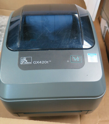 Zebra GX420t Thermal Label Printer USB RJ45 Network Port W/ Power Supply