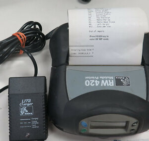 ZEBRA RW420 R4D-0UBA000N Mobile Bluetooth Thermal Printer w/Battery & Charger @