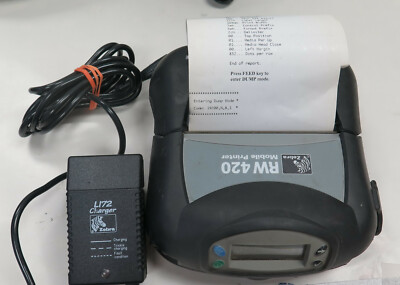 ZEBRA RW420 R4D-0UBA000N Mobile Bluetooth Thermal Printer w/Battery & Charger @