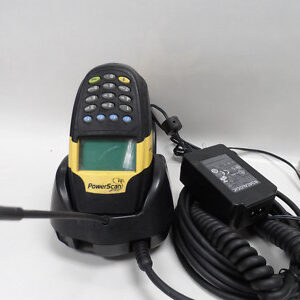 Datalogic Powerscan M8300 DK 910MHz Barcode Scanner 16 KEYS w/ BC8060 USB Cradle