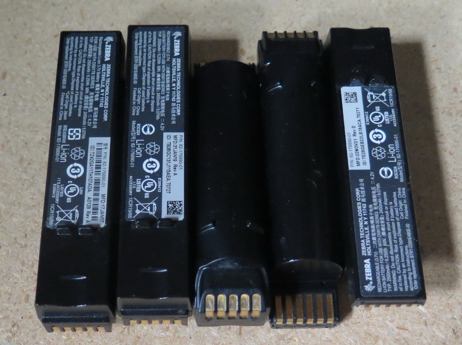 Lot of 5 ZEBRA motorola Barcode Scanner DS8178 Battery 82-176890-01 Original