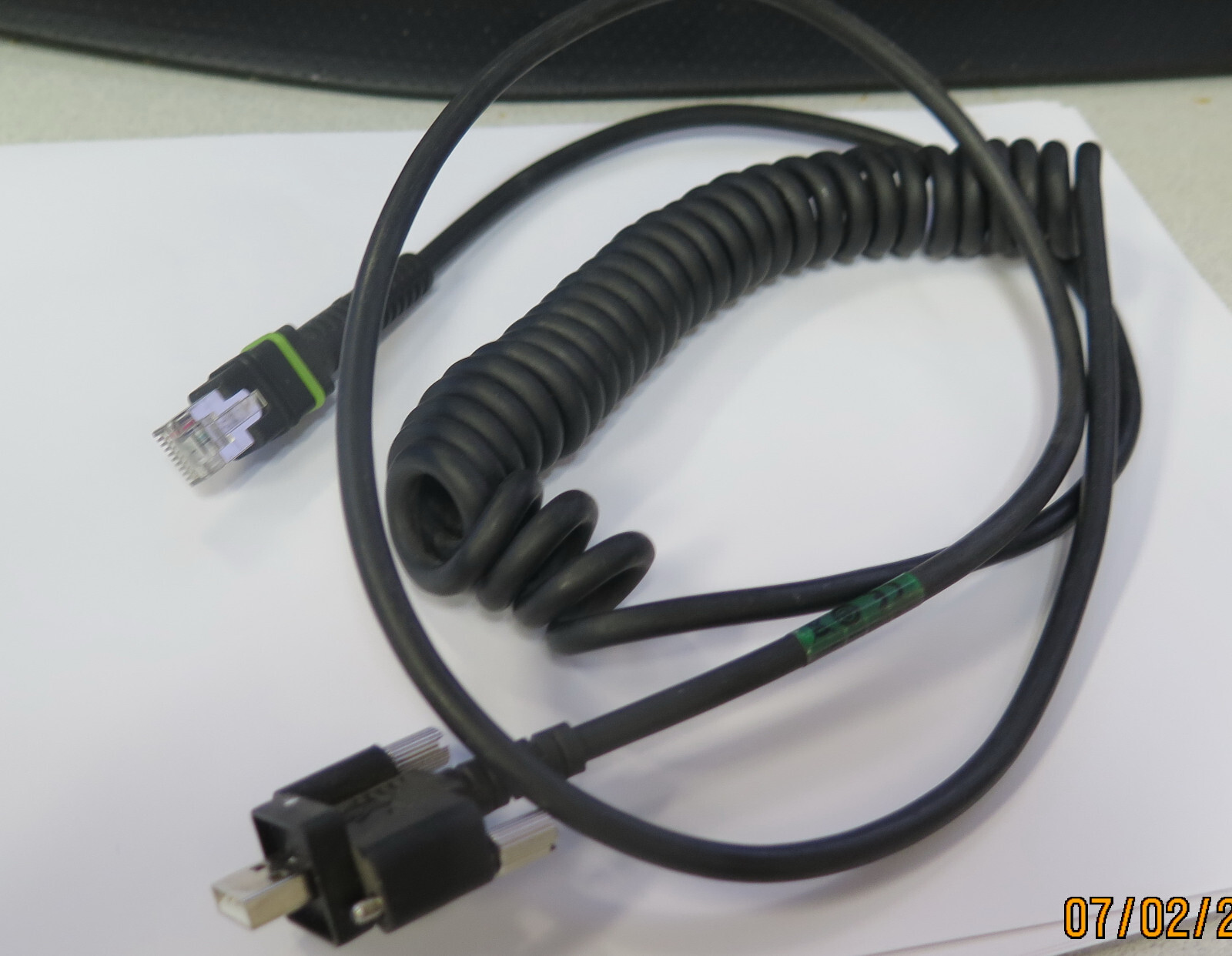 Zebra Motorola Symbol CBA-UF2-C12ZAR Cable 12 Feet USB Coiled Barcode Scanner