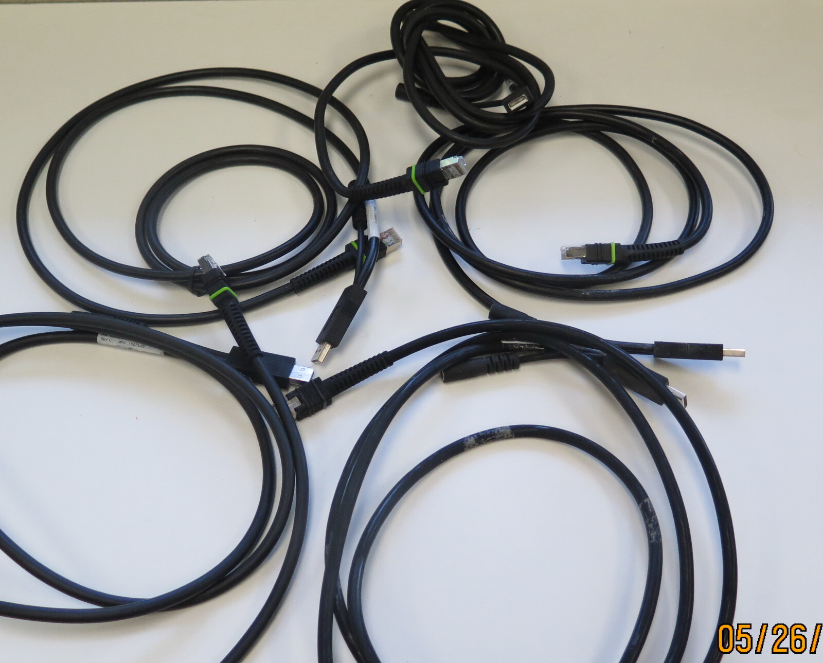 Lot of 5 Zebra CBA-U42-S07PA USB Scanner Cable for STB3678 FLB3678 DS3678 Li3678