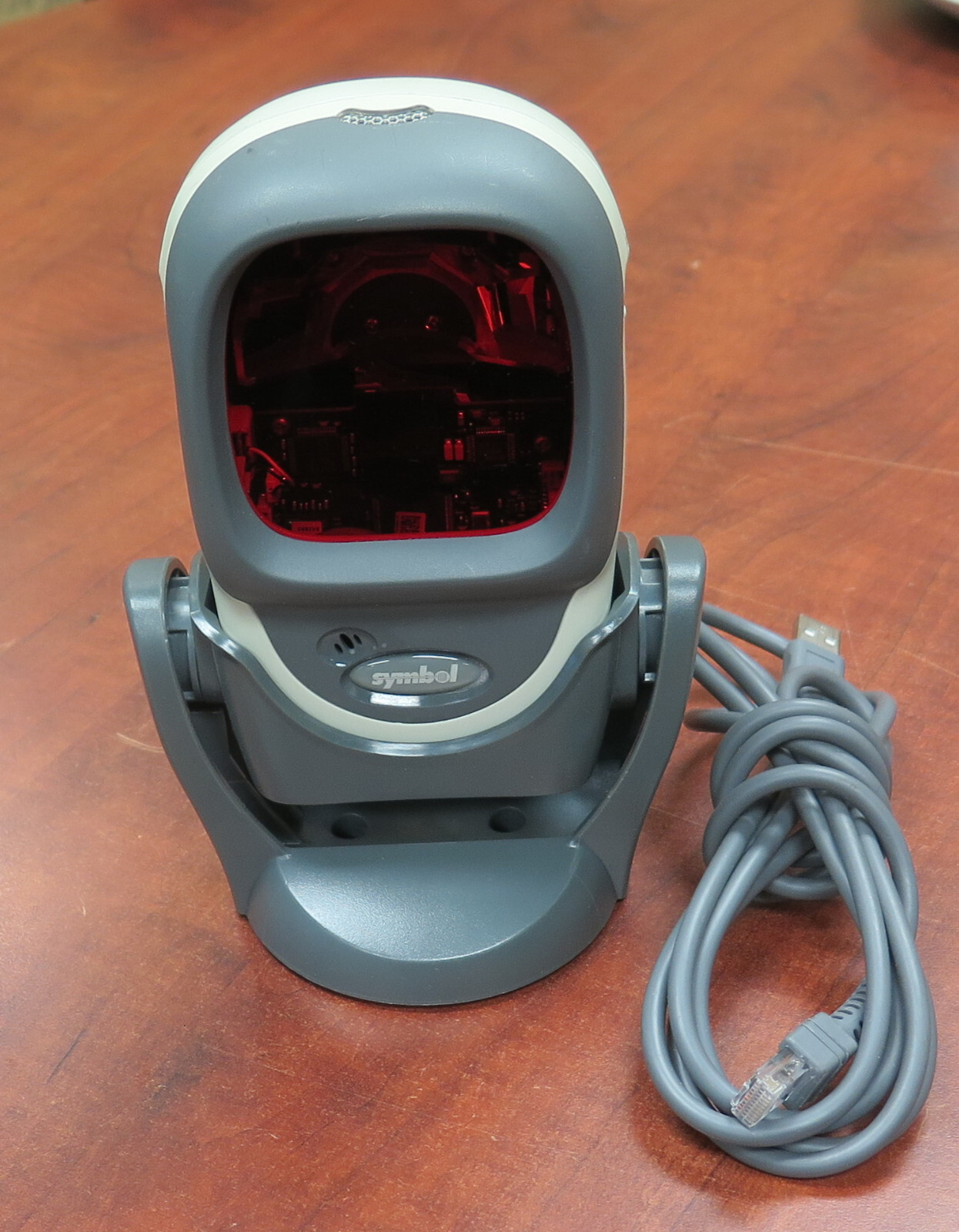 Symbol LS9208 Biege Handfree Barcode Scanner LS 9208 USB Cable w/ Stand