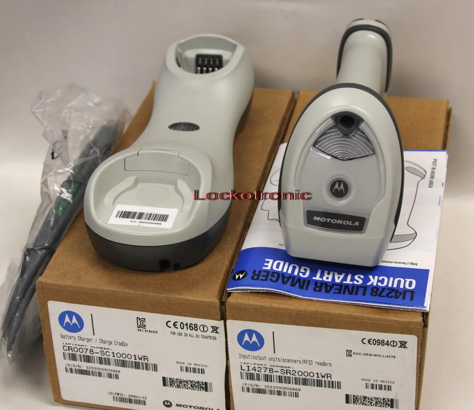 NEW Motorola Symbol Barcode Scanner Model LI4278 Cradle STB4278 White Color