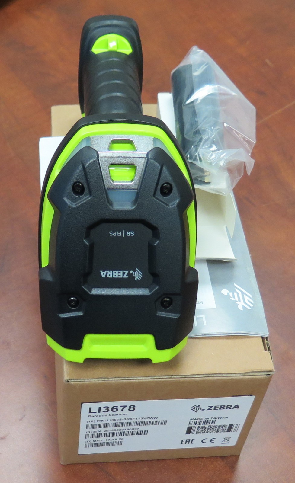 Brand New Zebra Li3678 -SR0F113VZWW Barcode Scanner w/ Battery 1D BT