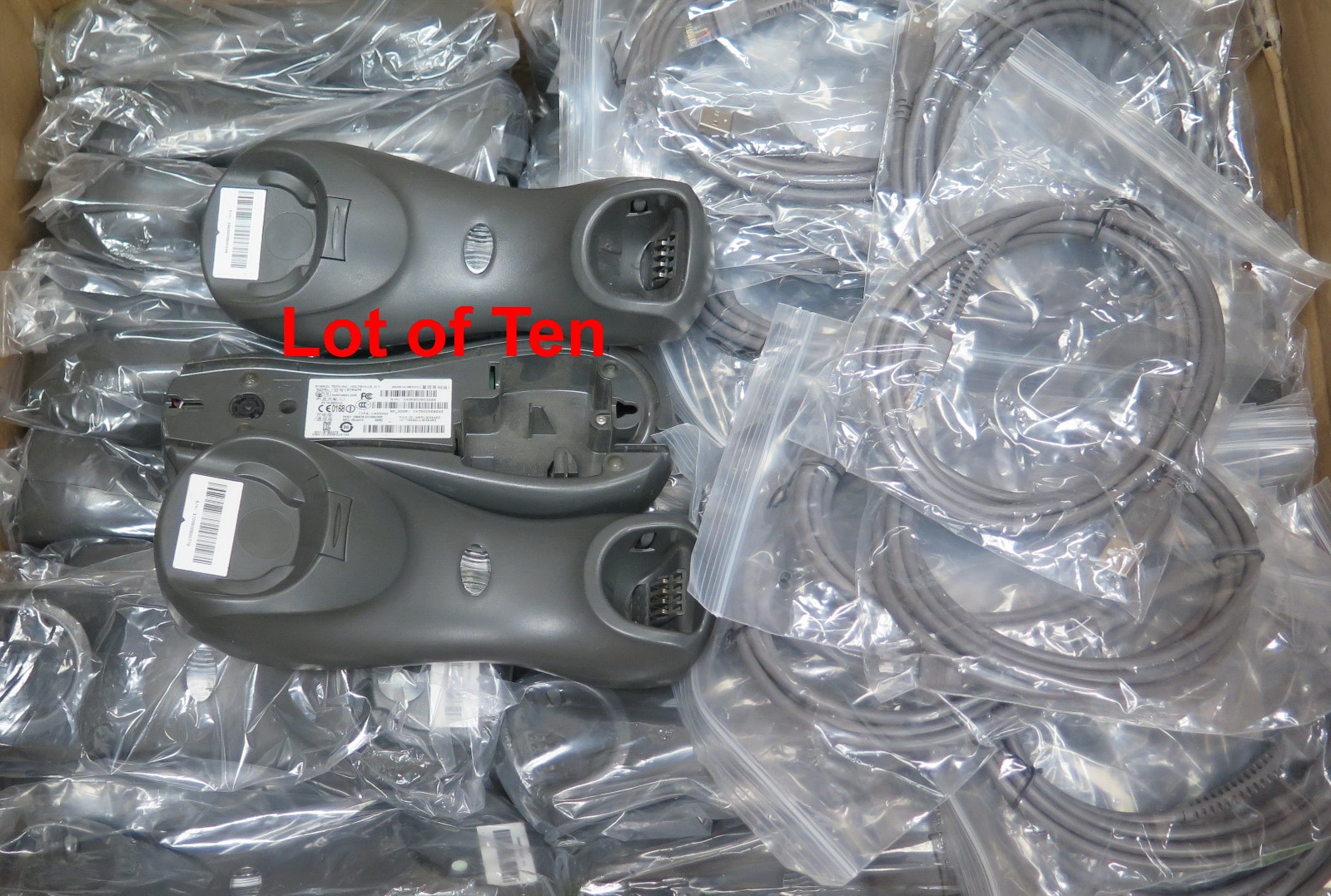 Lot of Ten 10 Zebra Motorola Symbol Barcode Scanner STB4278 CR0078 Cradle USB