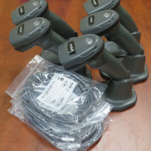 lot of 5 Zebra Motorola Symbol Barcode Scanner DS4308 -SR00007PZWW w/ Stand