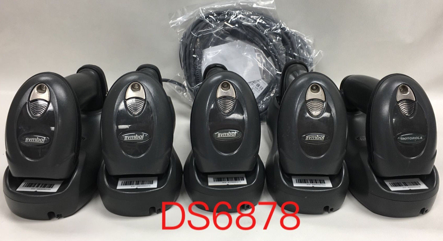 Lot of FIVE X 5 Motorola Symbol Barcode Scanner DS6878 STB4278 Cradle USB