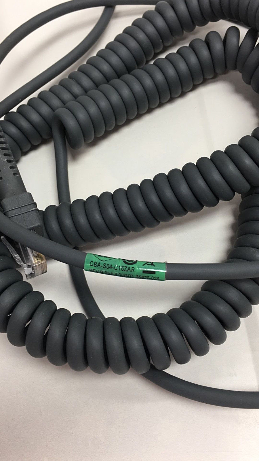 Symbol Barcode Scanner Coiled Synapse Cable CBA-S04-C16ZAR 16 feet for LS4208