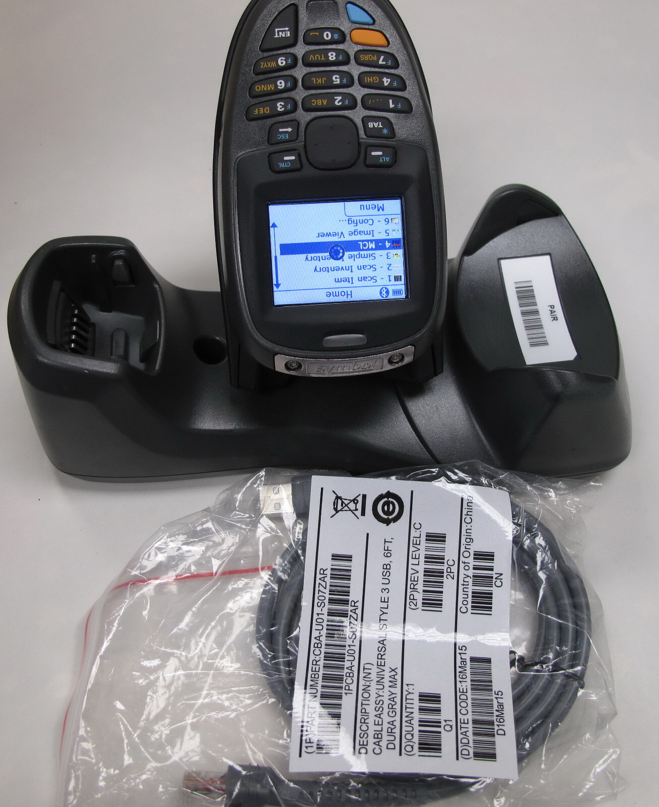 Motorola Symbol Barcode Scanner MT2070 MT2070-ML4D62370WR W/ battery Cradle USB